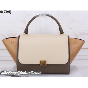 Shop Cheap Celine Trapeze Bag Original Suede Leather CT3342 OffWhite&Khaki&Apricot