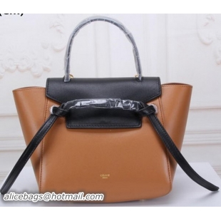 Traditional Specials Celine mini Belt Bag Original Leather C3320 Black&Wheat