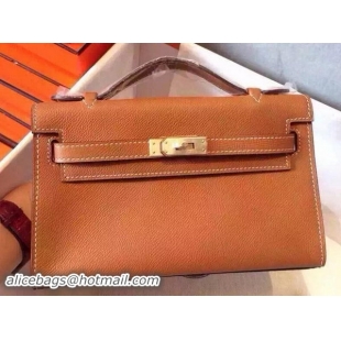 Good Quality Hermes MINI Kelly 22cm Tote Bag Calfskin Leather K22 Wheat