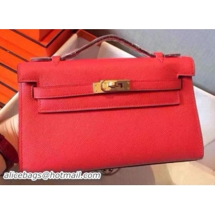 Sumptuous Hermes MINI Kelly 22cm Tote Bag Calfskin Leather K22 Red