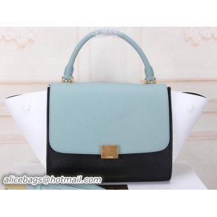 Promotion 2016 Celine mini Trapeze Bag Original Calfskin Leather CTA3345 SkyBlue&Black&White