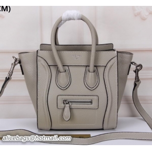 Discount Colorful Celine Luggage Nano Tote Bag Original Leather CLY33081S Grey