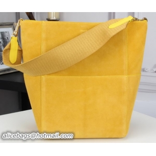 Leisure CELINE Sangle Seau Bag in Original Suede Leather C3360 Yellow