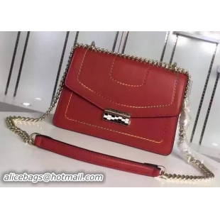 Good Looking BVLGARI Flap Shoulder Bag Original Leather BG180999 Red