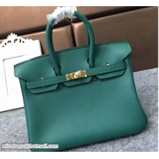 Grade Quality Hermes Birkin 25CM Tote Bag Original Leather H25 Green Gold