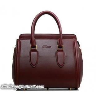 Best Product ALEXANDER MCQUEEN Heroine Medium Original Leather Top Handle Bag 8817 Wine