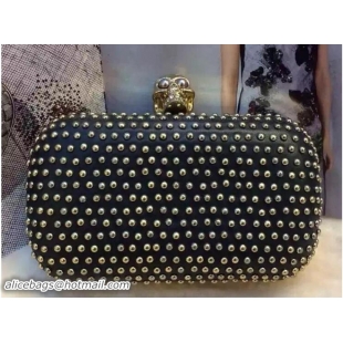 Good Product Alexander McQueen Skull Box Clutch Bag Studded Black