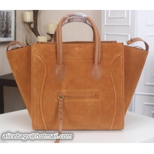 Classic Style Celine Luggage Phantom Tote Bag Suede Leather CT3341 Wheat