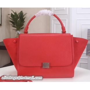 Best Price Celine Trapeze Bag Original Litchi Leather CT3342 Red