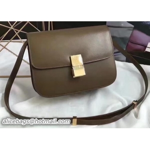 Best Product Celine Classic Box Flap Bag Smooth Leather C20447 Green