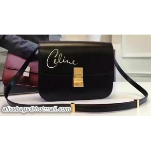 Best Grade Celine Classic Box Flap Bag Smooth Leather C20446 Black