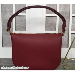 Unique Style Celine Natural Calfskin Small Saddle Bag 703094 Dark Red