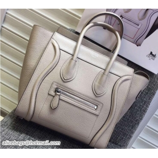 Durable Celine Luggage Micro Tote Bag in Original Grained Leather 703096 Beige