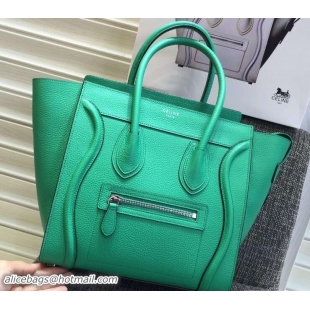 Original Cheap Celine Luggage Micro Tote Bag in Original Grained Leather 703096 Green