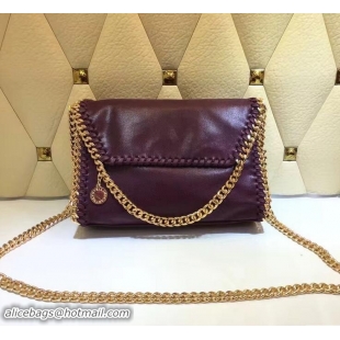 Feminine Stella McCartney Falabella Shaggy Deer Mini Shoulder Bag M52907 Burgundy with gold chain