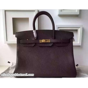 Classic Hermes Birkin 30 Bag in Original Togo Leather Bag H60214 Dark Coffee