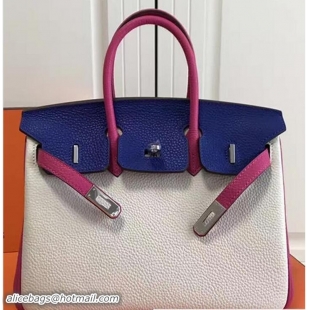 Charming Hermes Mini Birkin 25cm Bag in Original Togo Leather Bag H60401 Milky/Blue