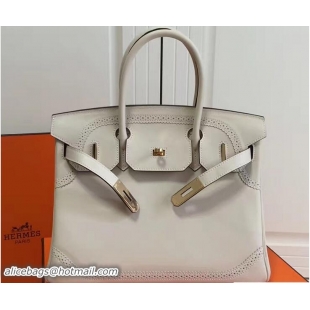 Best Grade Hermes Lace Birkin 30cm Bag in Swift Leather H60306 Off White