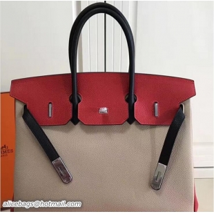 Good Product Hermes Mini Birkin 35cm Bag in Original Togo Leather Bag H60403 Light Brown/Red