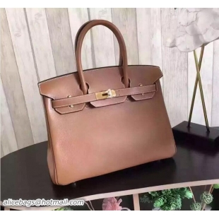 Grade Hermes Birkin 30 Bag in Original Swift Leather Bag H60417 Brown