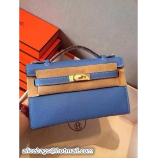 Best Price Hermes Kelly 22cm Tote Bag Original Leather KL22 Blue