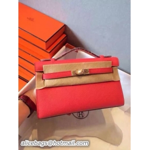 Modern Hermes Kelly 22cm Tote Bag Original Leather KL22 Red