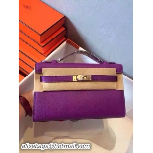 Good Looking Hermes Kelly 22cm Tote Bag Original Leather KL22 Purple