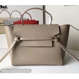 Luxurious Celine Belt Tote Small Bag in Epsom Leather 71820 Light Gary