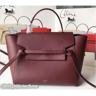 Duplicate Celine Belt Tote Small Bag in Epsom Leather 71820 Burgundy