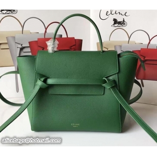 Grade Quality Celine Belt Tote Mini Bag in Epsom Leather 71822 Green