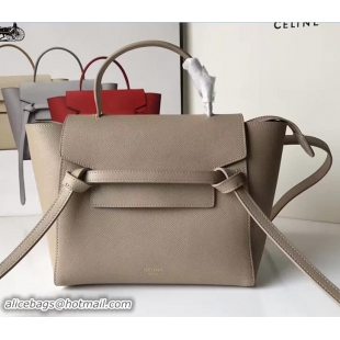 Fashion Celine Belt Tote Mini Bag in Epsom Leather 71822 Light Gary