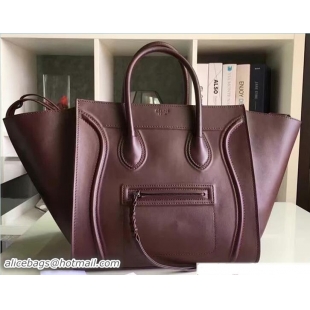 Popular Style Celine Luggage Phantom Bag in Smooth Original Leather Burgundy 71914