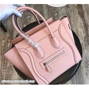 Crafted Celine Luggage Micro Tote Bag in Original Smooth Leather Pink 72010 2017