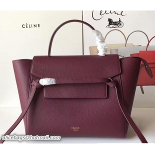 Most Popular Celine Belt Tote Small Bag in Original Clemence Leather 72101 Fusia