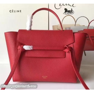 Duplicate Celine Belt Tote Small Bag in Original Clemence Leather 72101 Red