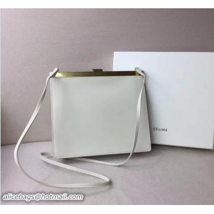 Sophisticated Celine Mini Clasp In Natural Calfskin Crossbody Bag 72103 White 2017