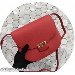 Trendy Design Celine Grained Calfskin Compact Trotteur Shoulder Bag 72108 Cerise