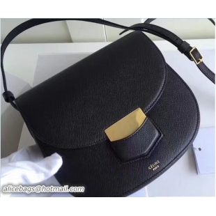 Unique Style Celine Grained Calfskin Small Trotteur Shoulder Bag 72110 Black