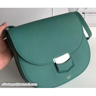 Best Product Celine Grained Calfskin Compact Trotteur Shoulder Bag 72108 Ice Green