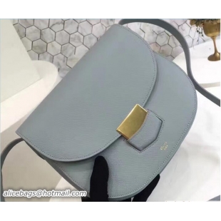 Unique Celine Grained Calfskin Compact Trotteur Shoulder Bag 72108 Baby Blue