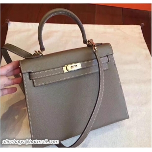 Buy Luxury Hermes Kelly 28CM Bag In Original Epsom Leather With Gold/Silver Hardware 72308 Etoupe