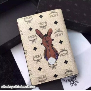 Expensive MCM Rabbit Passport Holder 81008 Beige