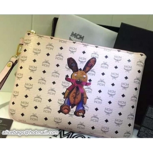 Popular Style MCM Rabbit Ipad Pouch Clutch Bag 81010 Pale Pink