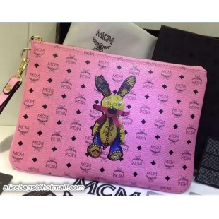 Sumptuous MCM Rabbit Ipad Pouch Clutch Bag 81010 Pink