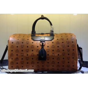 Sophisticated MCM Nomad Collection Weekender Travel Luggage 81021 Cognac