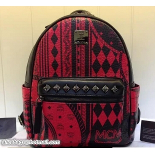 Luxury MCM Stark Baroque Print Backpack Bag 81033 Red