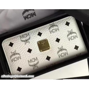 Fashion MCM Heritage Zip Around Large Wallet 81127 White