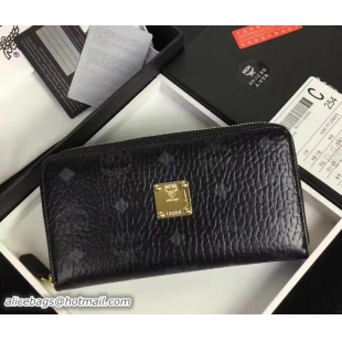 Top Quality MCM Heritage Zip Around Large Wallet 81127 Black