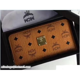 Most Popular MCM Heritage Zip Around Large Wallet 81127 Cognac