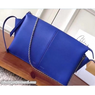 Perfect Celine Tri-Fold Clutch on Chain Shoulder Bag Blue 81322